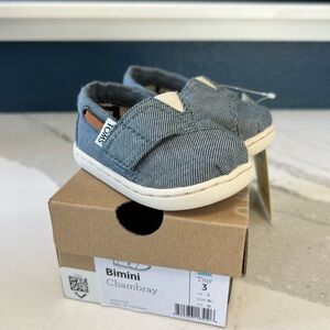 Toms Blue Chambray Baby Sneakers